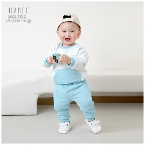 Bộ cài vai chần bông túi bụng HRNEE