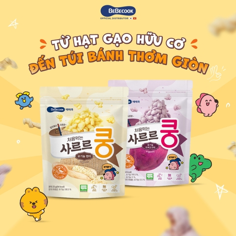 Bánh bỏng gạo lứt Bebecook vị truyền thống 23g