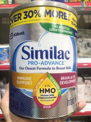 Sữa bột Similac Pro - Advance Non HMO - GMO cho bé từ 0 - 12 tháng 964g (Hộp nhựa)