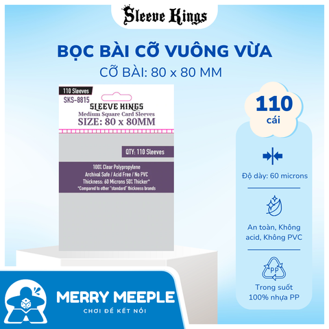 Sleeve Kings - Medium Square - 80 x 80 mm - 110 sleeve/pack