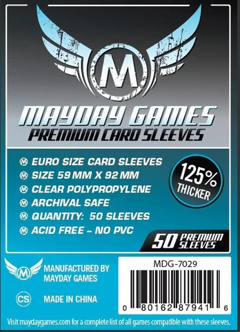 Sleeve Mayday Premium - 59 x 92 - Euro