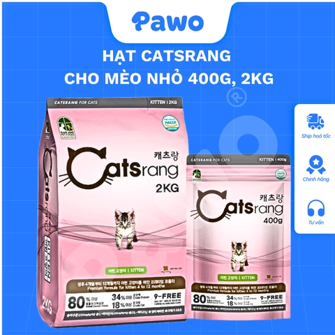 Hạt Catsrang Kitten Cho Mèo Con 400G, 2KG PAWO