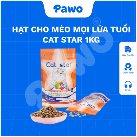 Hạt Mèo CAT STAR 1KG - Cho Mọi Lứa Tuổi PAWO