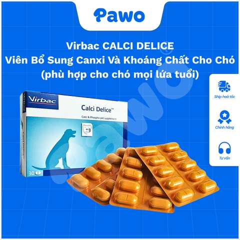 [1 Vỉ] Viên Bổ Sung Canxi Và Khoáng Chất VIRBAC CALCI DELICE Cho Chó - PAWO
