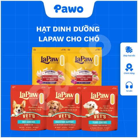 LaPaw Hạt dinh dưỡng chuyên biệt dành cho chó con và chó trưởng thành túi 1,5KG PAWO