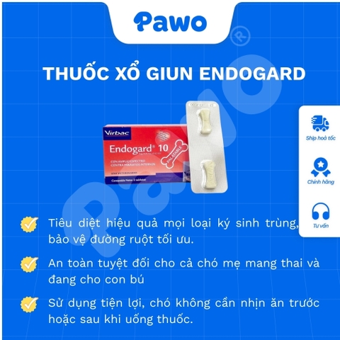 Thuốc xổ giun Endogard cho chó PAWO