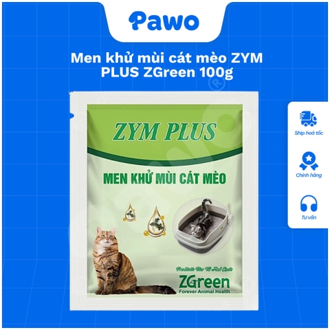 Men khử mùi cát mèo ZYM PLUS ZGreen 100g PAWO