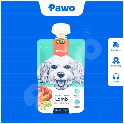 Súp thưởng nắp vặn Wanpy Chó - Cừu PAWO