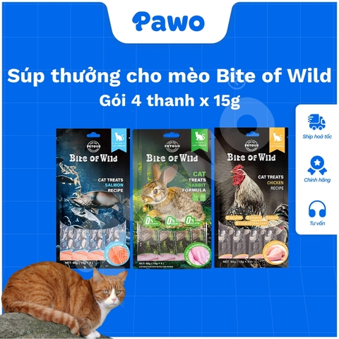 Súp Thưởng Cao Cấp Bite Of Wild Cho Mèo (15gx4) PAWO