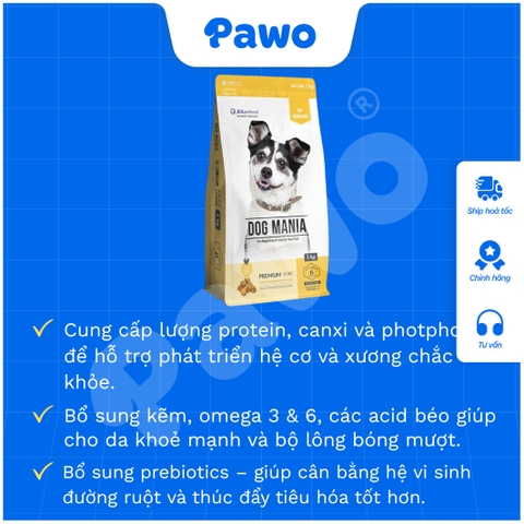 Hạt Dog Mania cho chó mọi lứa tuổi PAWO