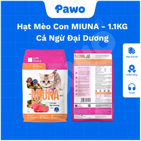 Hạt Miuna Kitten Cá Ngừ 1.1KG | PAWO