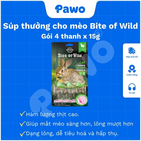 Súp Thưởng Cao Cấp Bite Of Wild Cho Mèo (15gx4) PAWO