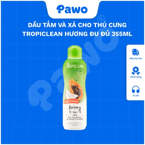 Sữa tắm TropiClean Papaya & Coconut Pet 2 in 1 | PAWO