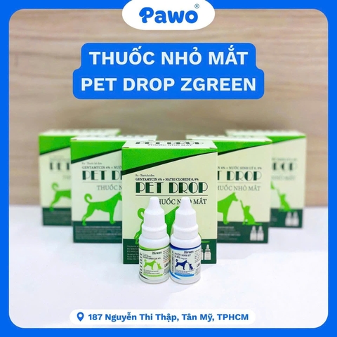 Thuốc nhỏ mắt Pet Drop ZGreen hộp 2 lọ 10ml PAWO