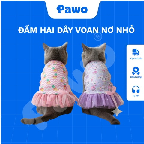 Đầm hai dây voan nơ nhỏ - PAWO