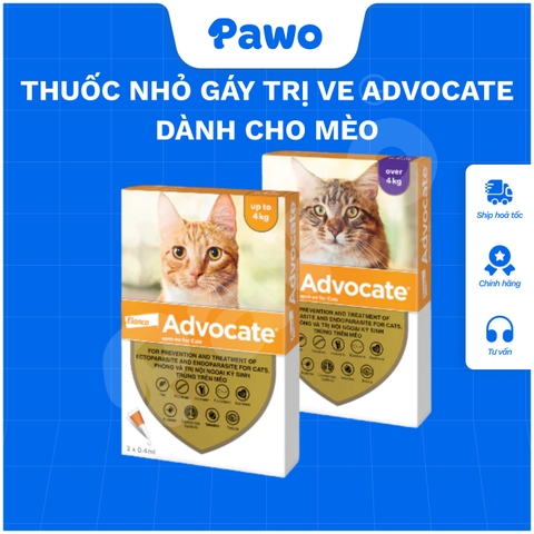 Thuốc nhỏ gáy trị ve Advocate dành cho mèo | PAWO