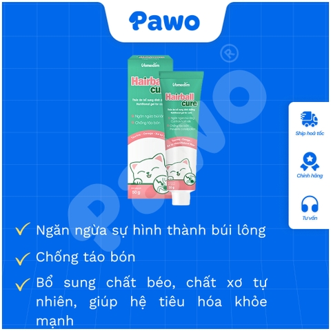 Gel dinh dưỡng tiêu búi lông Hairball Cure 50g cho mèo PAWO
