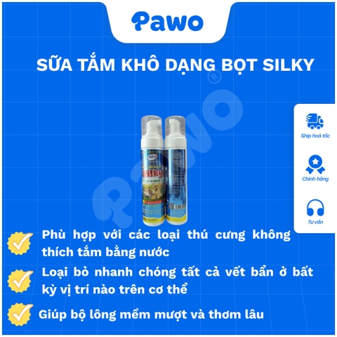Sữa tắm khô dạng bọt Silky - PAWO