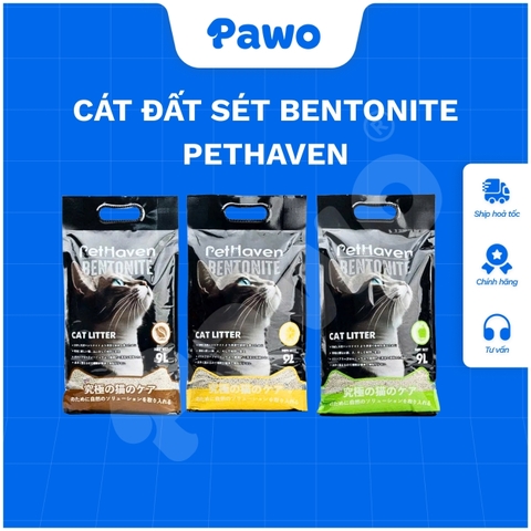 Cát đất sét bentonite PetHaven 9L - Cát vệ sinh cho mèo