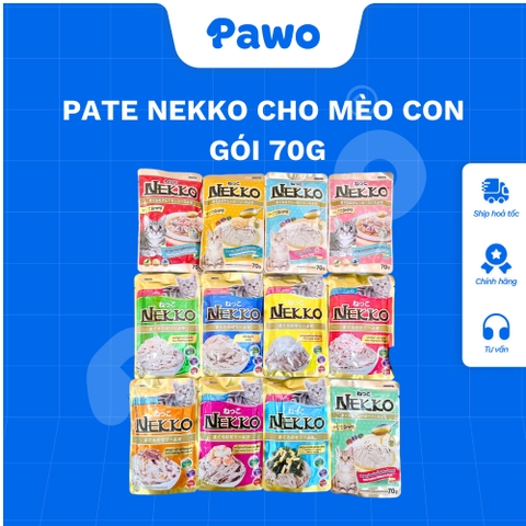 Pate NEKKO cho mèo con dạng kem nội địa Thái Lan gói 70g PAWO.