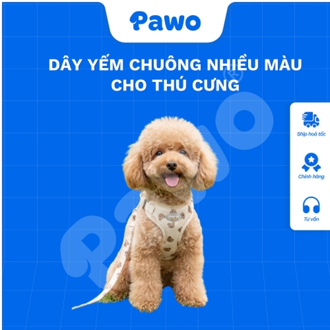 Dây dắt yếm chuông nhiều màu cho thú cưng - PAWO