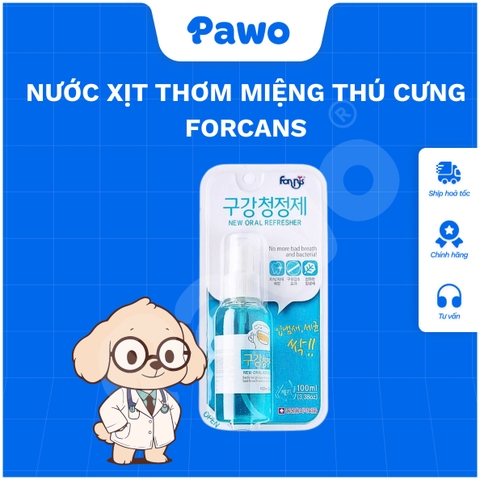 Nước xịt thơm miệng Forcans 100ml cho thú cưng PAWO