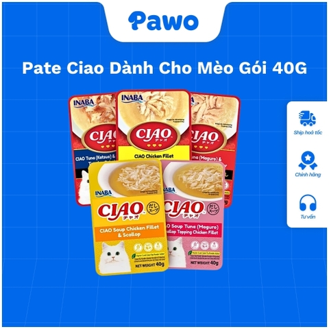 Pate Mèo Inaba CIAO - Gói lẻ 40g -  Thức ăn dinh dưỡng cho Mèo ăn ngon CÓ MIX VỊ