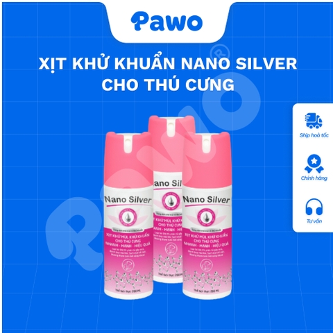 Xịt khử khuẩn cho thú cưng NANO SILVER 200ml - PAWO