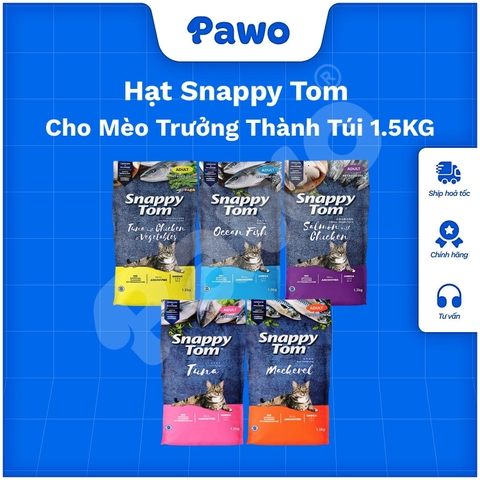 Hạt cho mèo Snappy Tom mix Cá sấy 1,5kg nhiều vị PAWO
