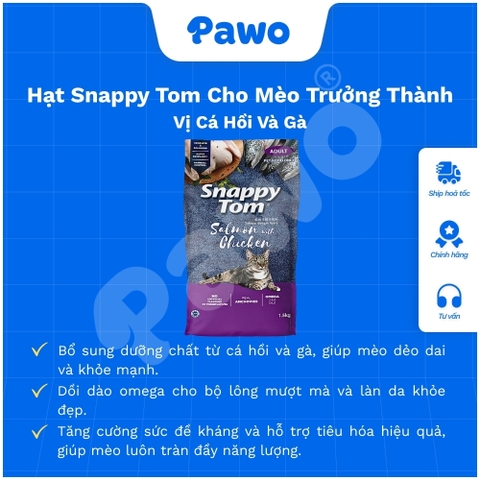 Hạt cho mèo Snappy Tom mix Cá sấy 1,5kg nhiều vị PAWO