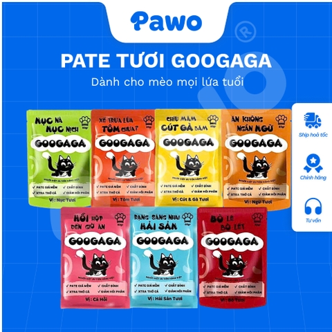 Hỗ Trợ Bé Mèo Kén Ăn - Pate Tươi GOOGAGA 85G Nhiều Vị PAWO