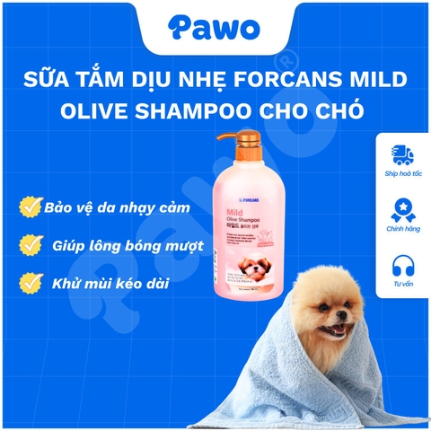 Sữa Tắm Dịu Nhẹ FORCANS Mild Olive Shampoo Cho Chó | PAWO
