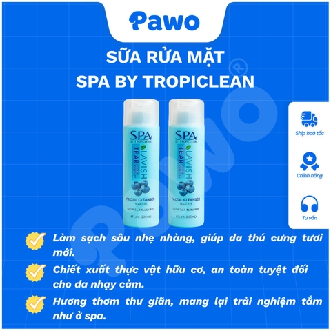 VỆ SINH VÙNG LÔNG QUANH MẮT CHIẾT XUẤT VIỆT QUỐC TROPICLEAN CHO CHÓ MÈO - PAWO