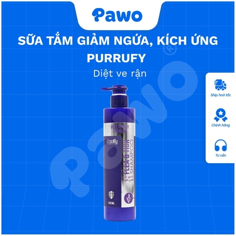 Sữa tắm Purrufy giảm ngứa, trị viêm, diệt ve rận 450ml PAWO