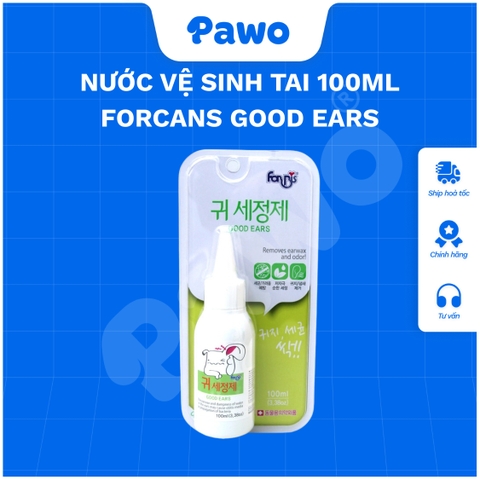 Nước Vệ Sinh Tai FORCANS Good Ears (Lọ 100ml) | PAWO