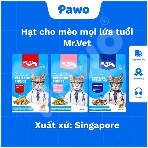 Hạt Cho Mèo Mọi Lứa Tuổi MR.VET 1KG | PAWO