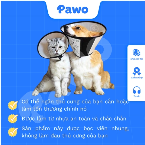 Loa đeo chống liếm cho chó mèo PAWO