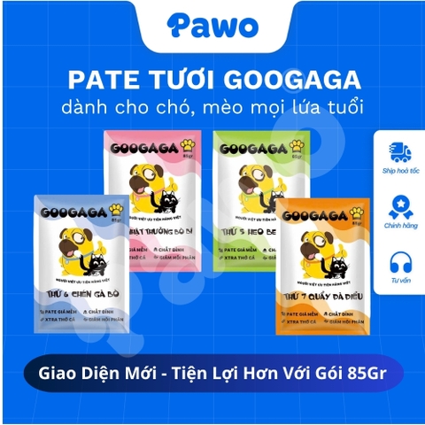 Phù Hợp Bé Kén Ăn - Pate Tươi Googaga 85G Cho Chó và Mèo, Dinh Dưỡng | PAWO