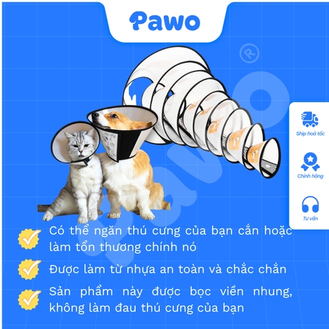 Loa đeo chống liếm cho chó mèo PAWO