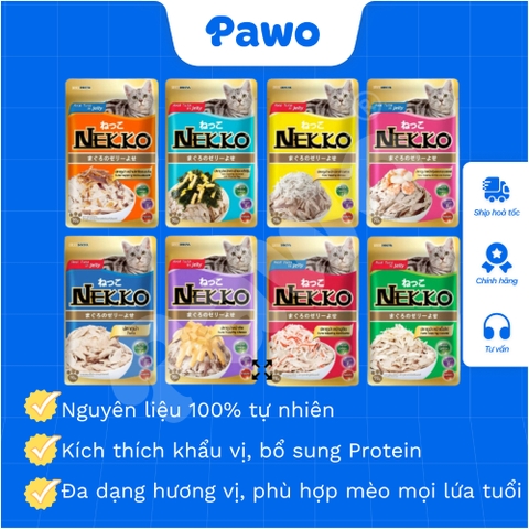 Pate NEKKO cho mèo trưởng thành dạng thạch nội địa Thái Lan gói 70g PAWO.