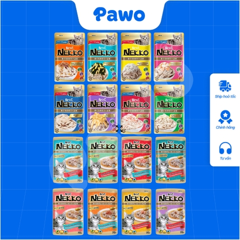 Pate NEKKO cho mèo con dạng xốt nội địa Thái Lan gói 70g PAWO.