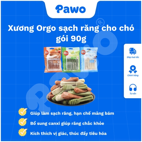 Xương Orgo sạch răng cho chó gói 90g | PAWO