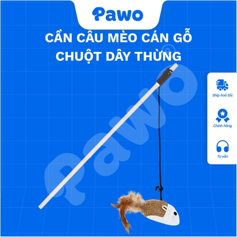 Cần câu mèo cán gỗ - Chuột dây thừng