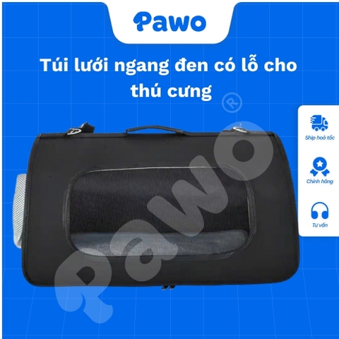 Túi lưới ngang đen có lỗ thoáng khí cho thú cưng - PAWO
