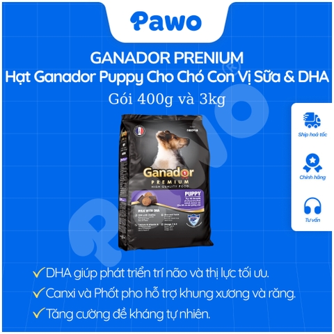 Hạt Ganador Cho Chó Trưởng Thành 400g, 1,5kg, 3kg, 10kg PAWO