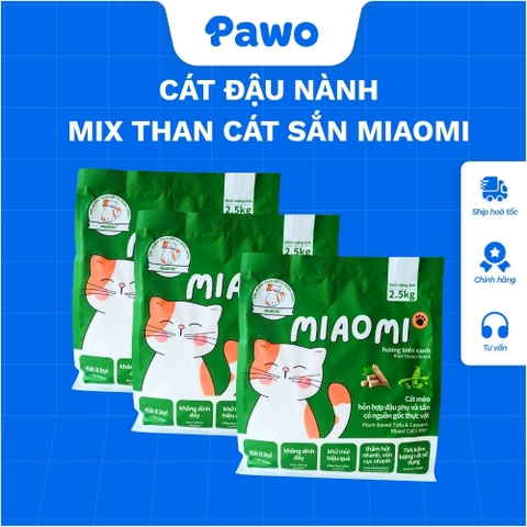 Cát Mèo Mix Sắn & Đậu Nành 4 Trong 1 Từ Thiên Nhiên MIAOMI