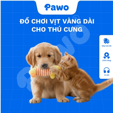 Đồ chơi thú bông Vịt vàng dài cho thú cưng - PAWO