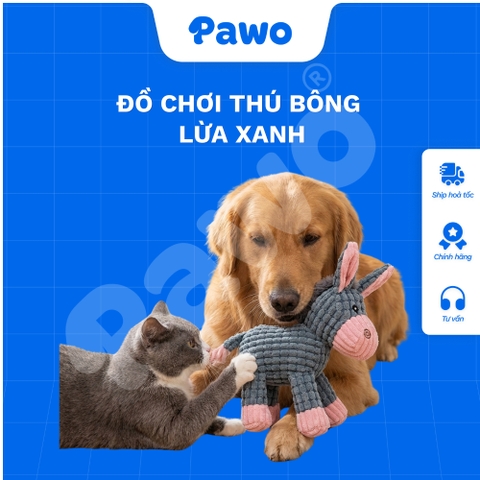 Đồ chơi thú bông tiếng kêu lừa xanh cho thú cưng - PAWO
