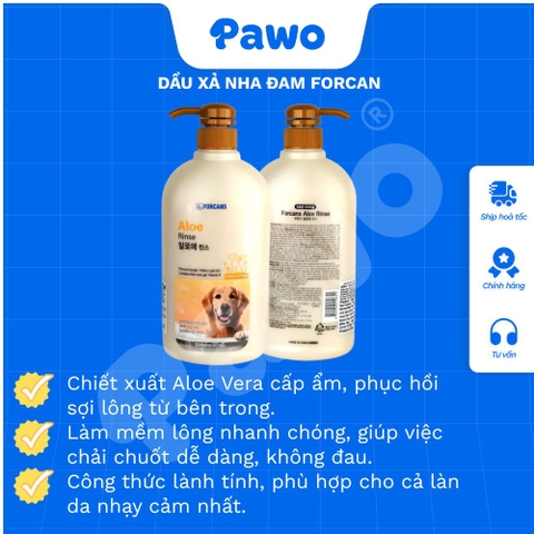Dầu xả nha đam Forcans 750ml - PAWO