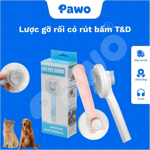 Lược gỡ rối có nút bấm T&D PAWO